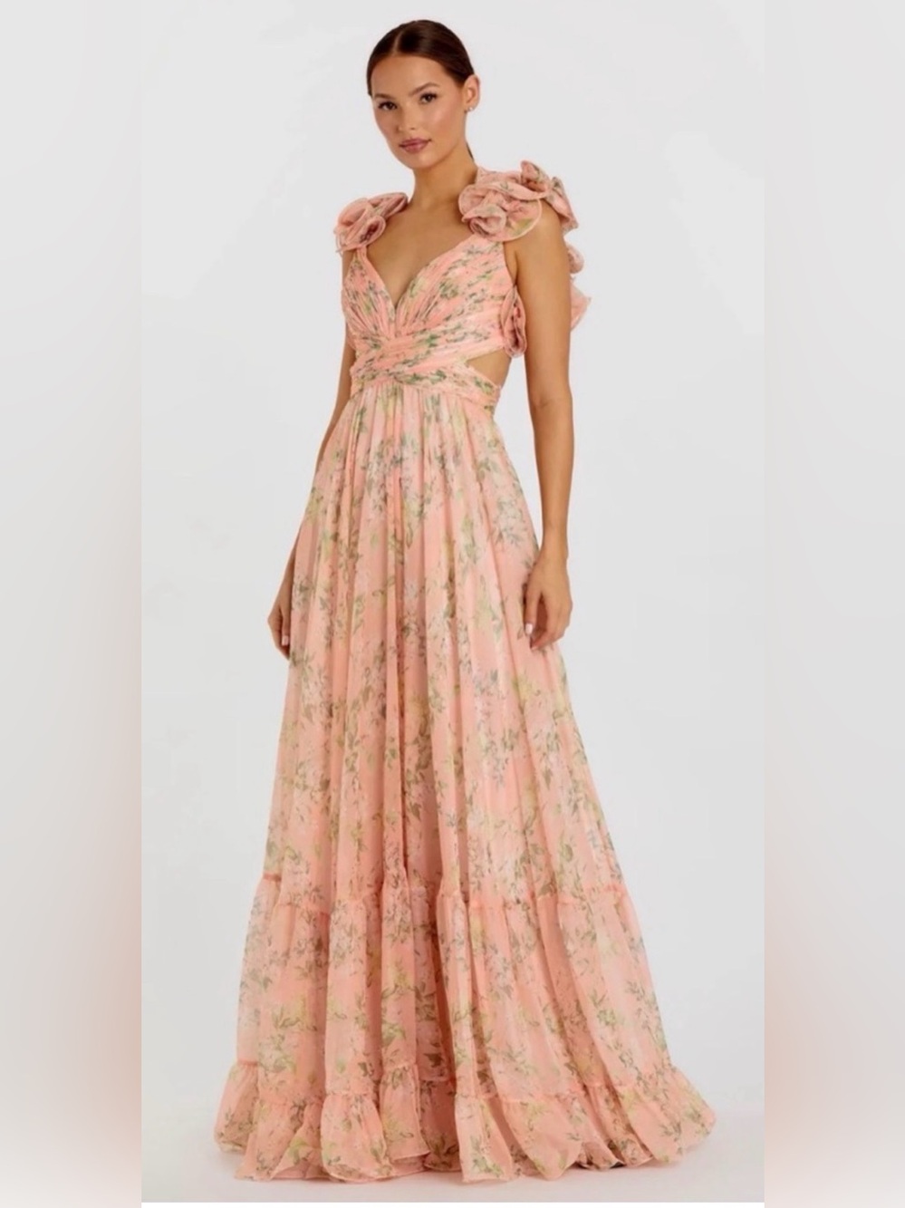 Mac Duggal Ruffle Tiered Gown